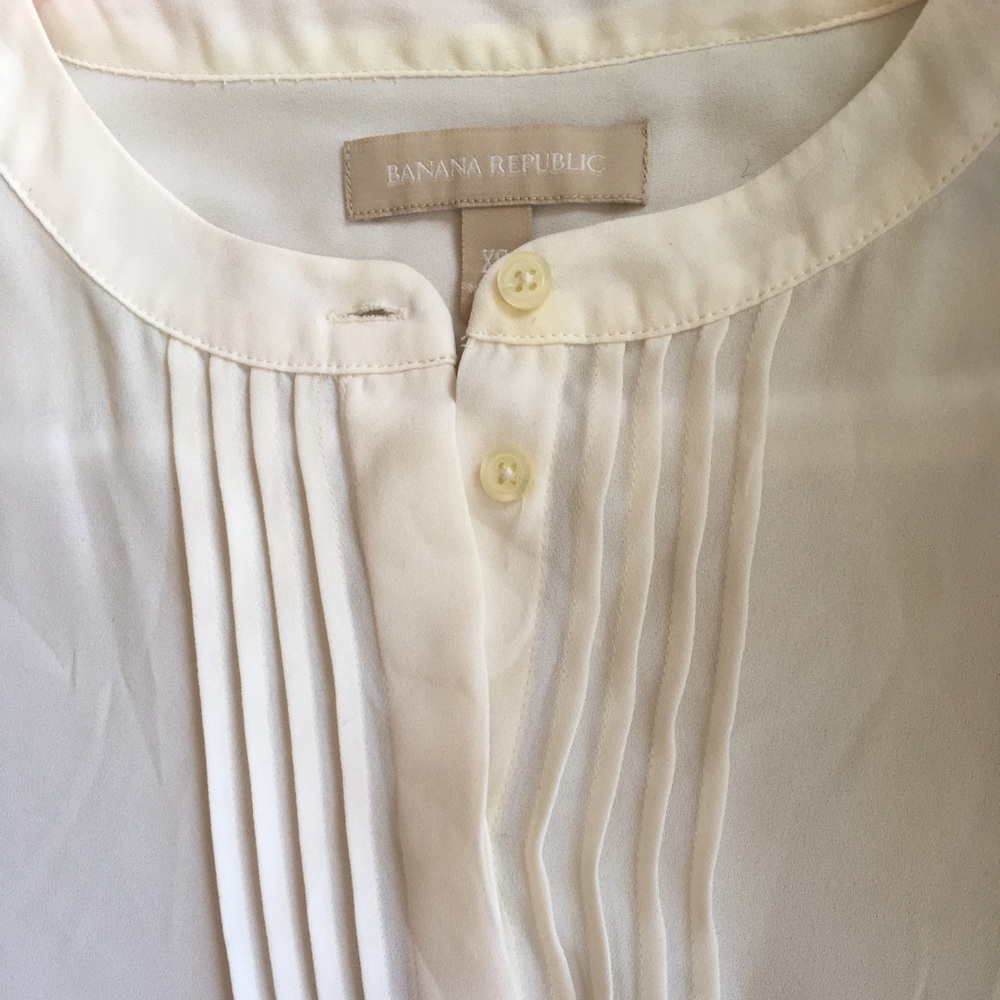 Collarless White Button Down - image 3
